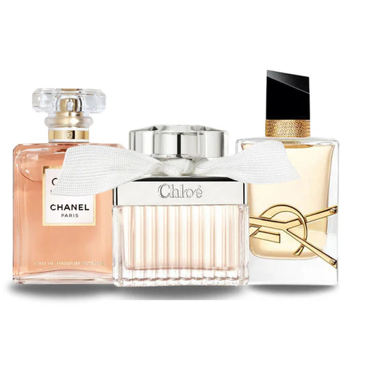 Confezione da 3 profumi: Chanel Coco Mademoiselle, Yves Saint Laurent Libre e Chloé – 100 ml