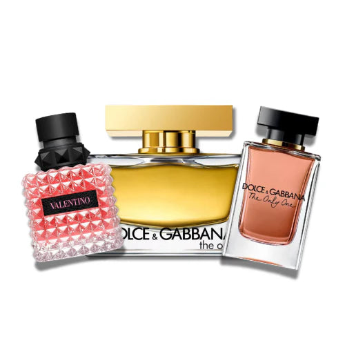 CONFEZIONE DA 3 PROFUMI: THE ONE DOLCE & GABBANA, THE ONLY ONE DOLCE & GABBANA, VALENTINO BORN IN ROMA DONNA – 100 ML