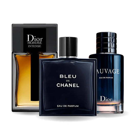 PACK 3 PROFUMI: SAUVAGE DIOR, BLEU DE CHANEL, DIOR HOMME INTENSE 100ML