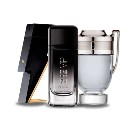 CONFEZIONE DA 3 PROFUMI: BAD BOY, 212 VIP BLACK, PACO RABANNE INVICTUS 100 ML