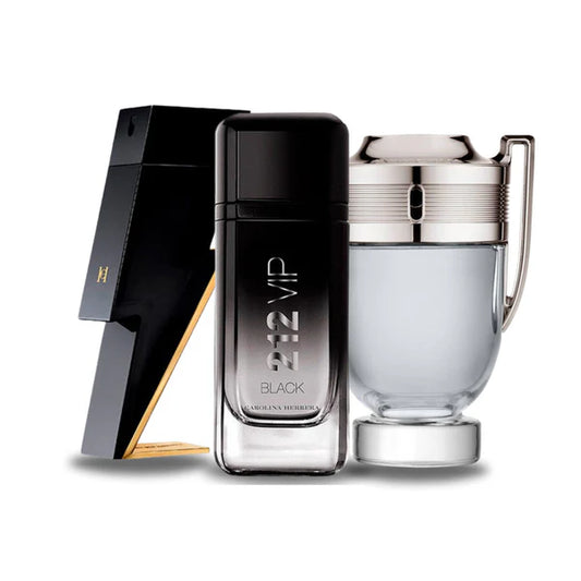 CONFEZIONE DA 3 PROFUMI: BAD BOY, 212 VIP BLACK, PACO RABANNE INVICTUS 100 ML